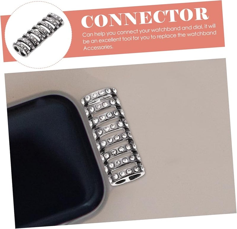 Tehaux 10Pcs Silver Alloy Watch Band Adapters Compatible with Apple Watch SE Jewelry Straps Easy Install Secure Locking - Image 3